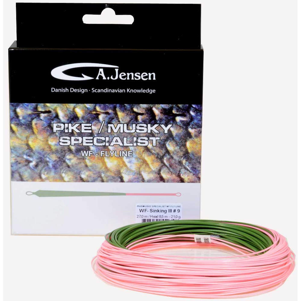 Fluesæt til geddefiskeri - med stang, hjul og 3 liner