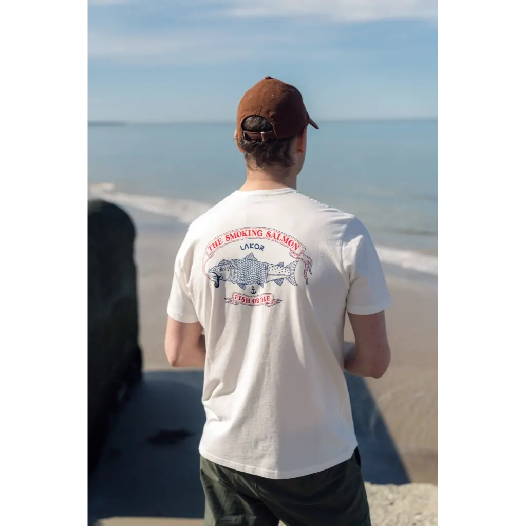 The Smoking Salmon T-shirt Star White LAKOR