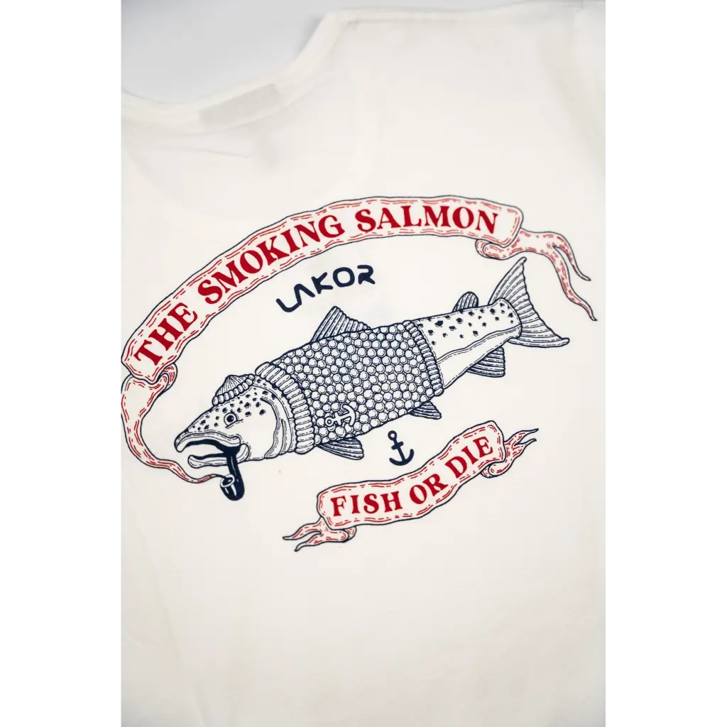 The Smoking Salmon T-shirt Star White LAKOR