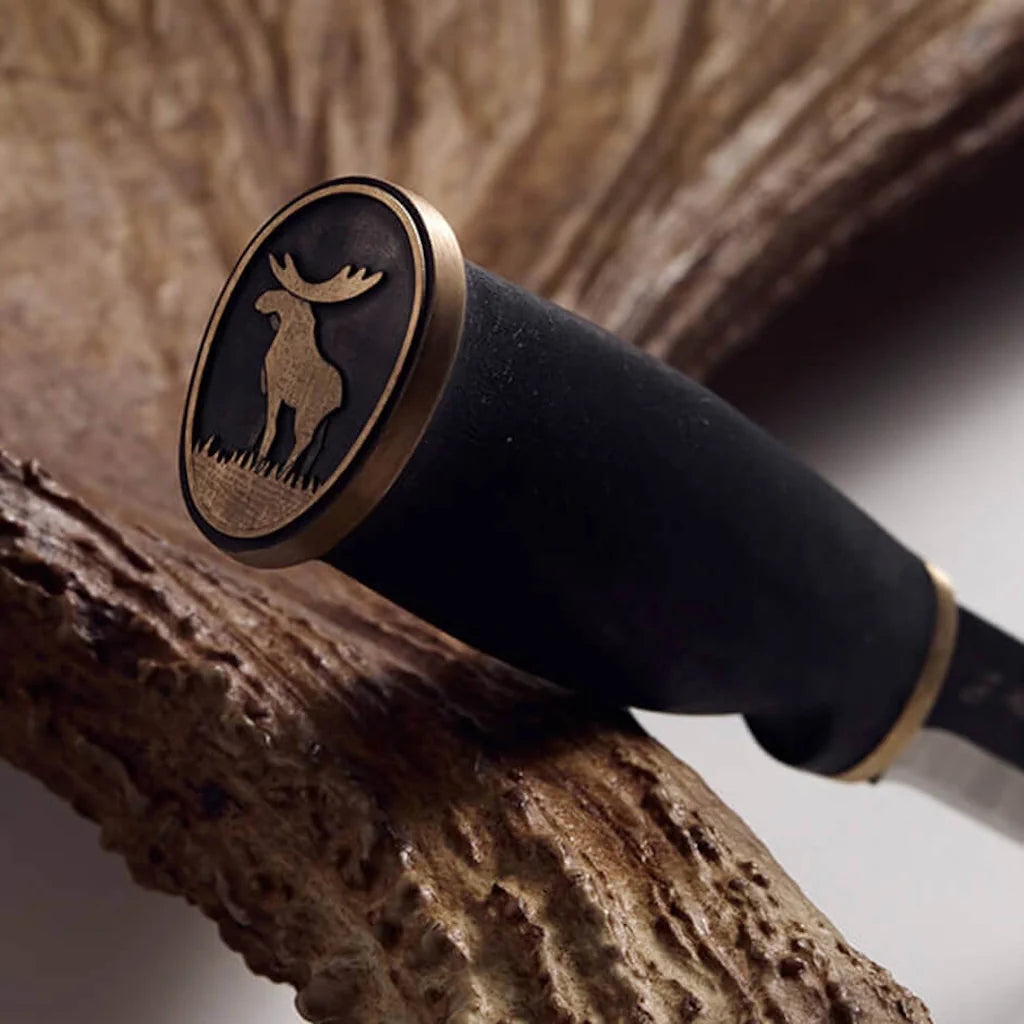 Marttiini Moose Kniv Black in Wooden Box