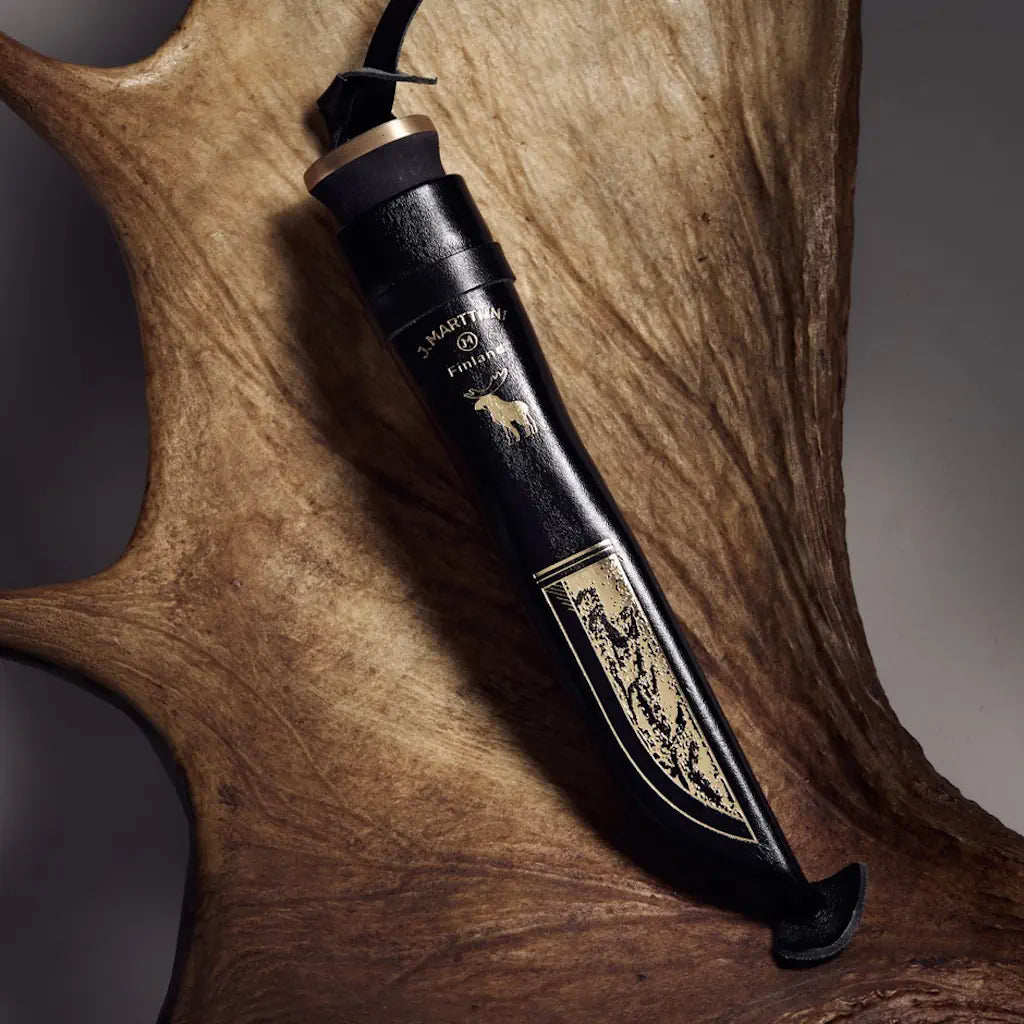 Marttiini Moose Kniv Black in Wooden Box