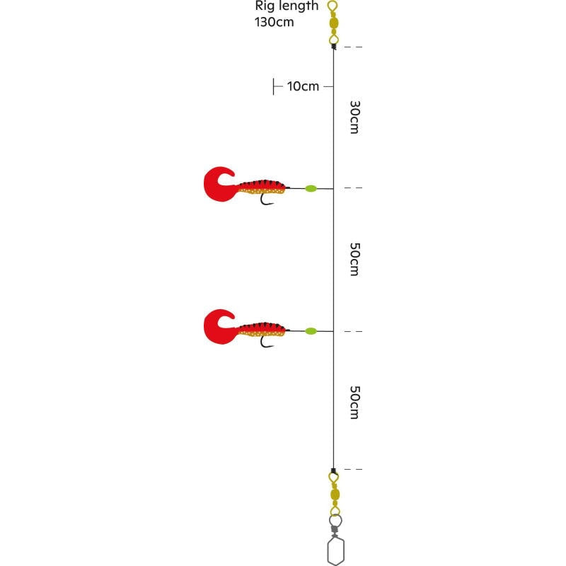 Torskeforfang Kinetic Sabiki Twister XL Tail 8/0