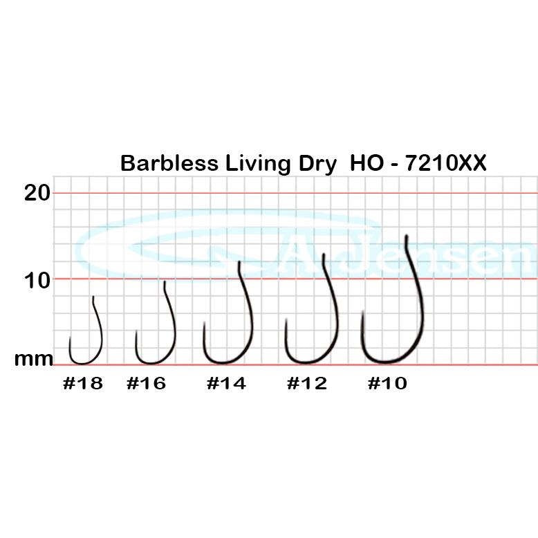 Barbless Living Dry Fluekroge