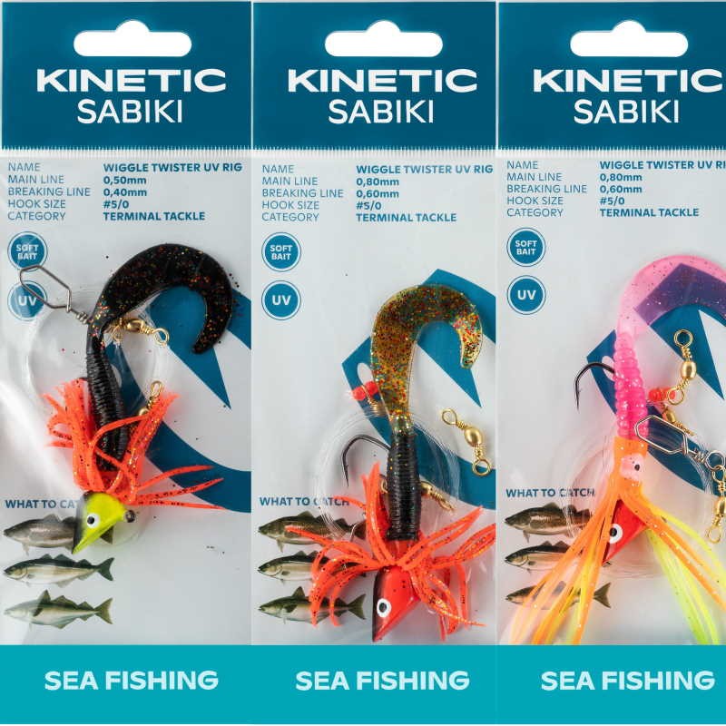 Kinetic Sabiki Wiggle Twister UV Forfang