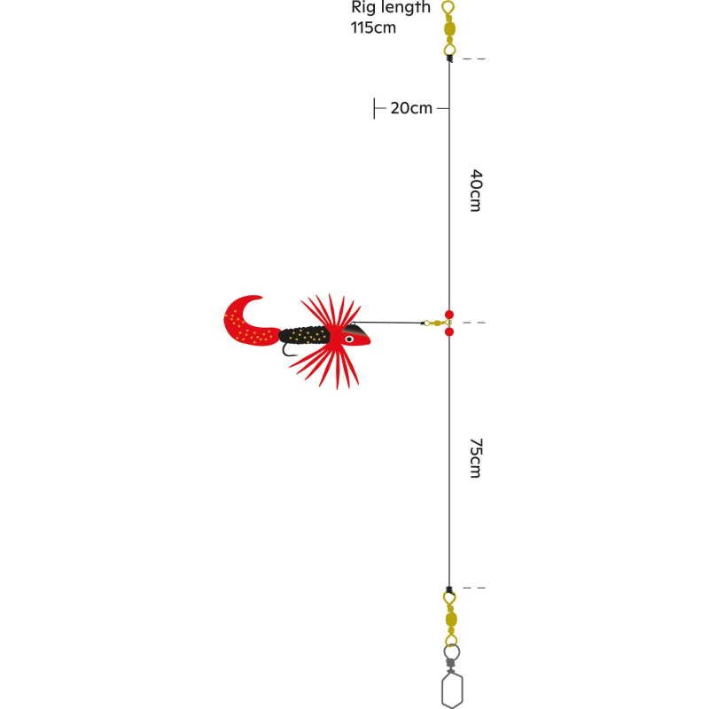 Kinetic Sabiki Wiggle Twister UV Forfang