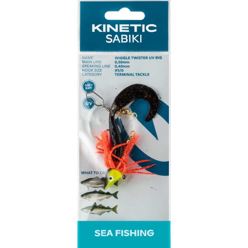 Kinetic Sabiki Wiggle Twister UV Forfang