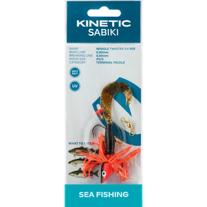 Kinetic Sabiki Wiggle Twister UV Forfang