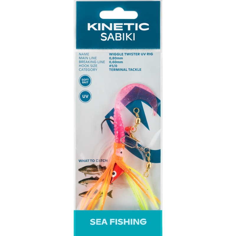 Kinetic Sabiki Wiggle Twister UV Forfang