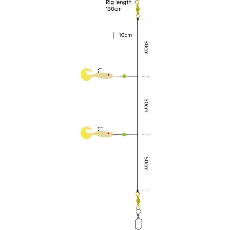 Kinetic Sabiki Shad Tail UV Torskeforfang