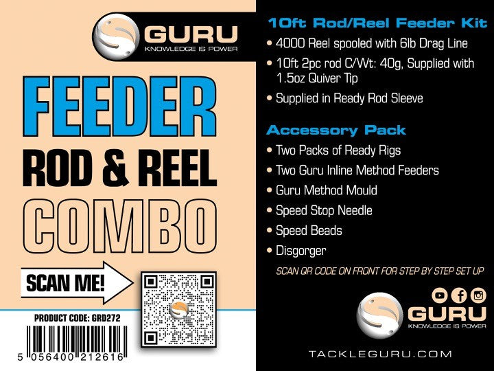 Guru 10' Feeder Rod & Reel Combo - komplet  medesæt