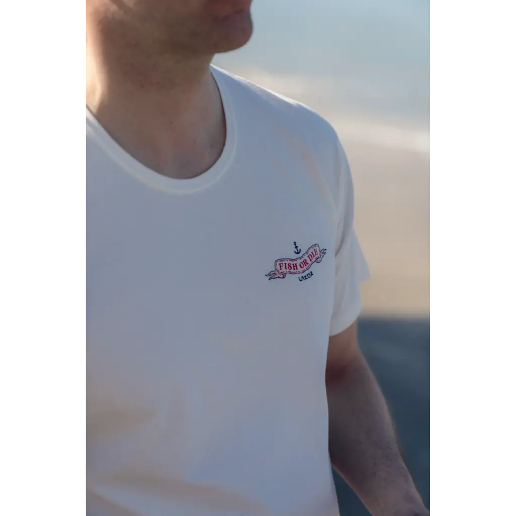 The Smoking Salmon T-shirt Star White LAKOR