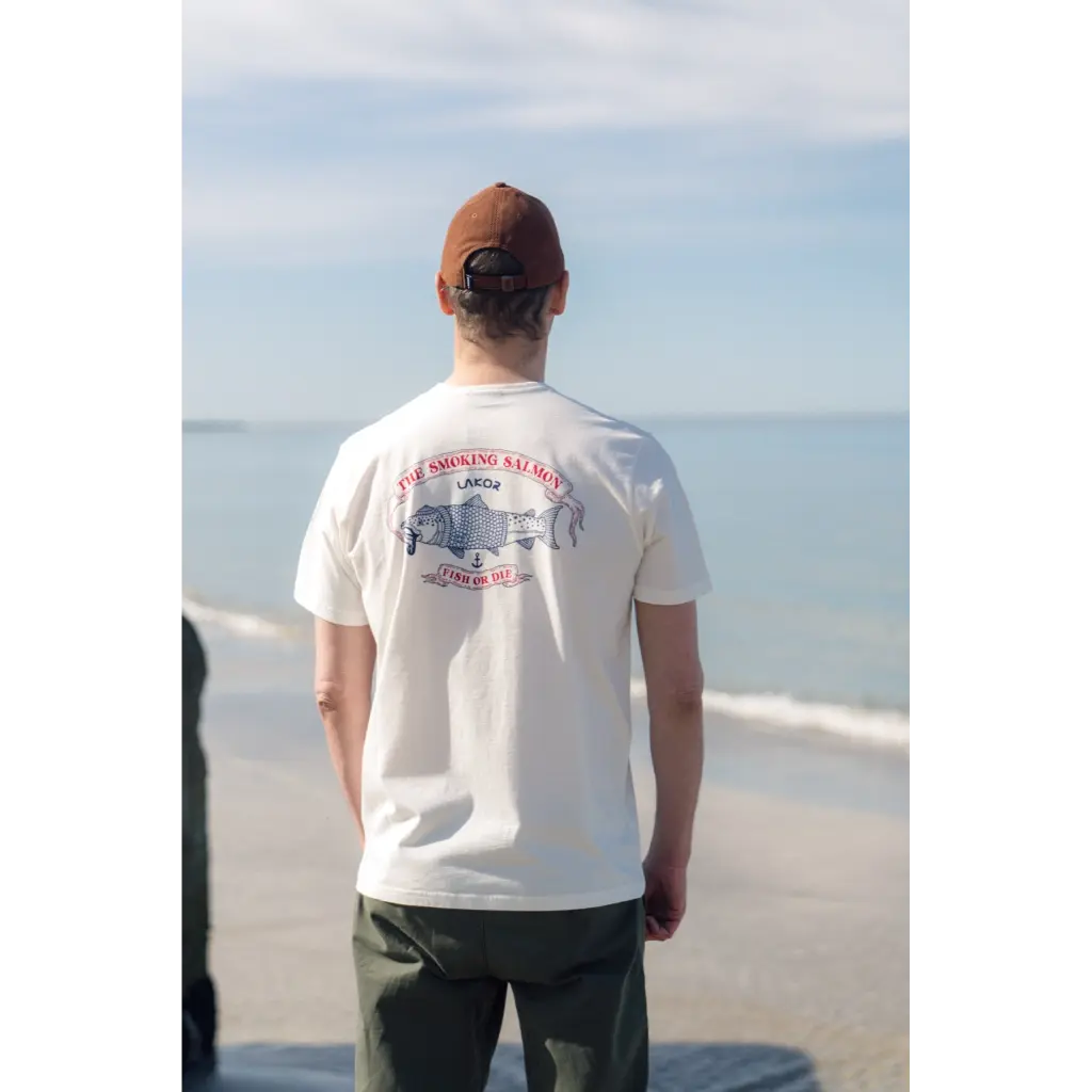 The Smoking Salmon T-shirt Star White LAKOR