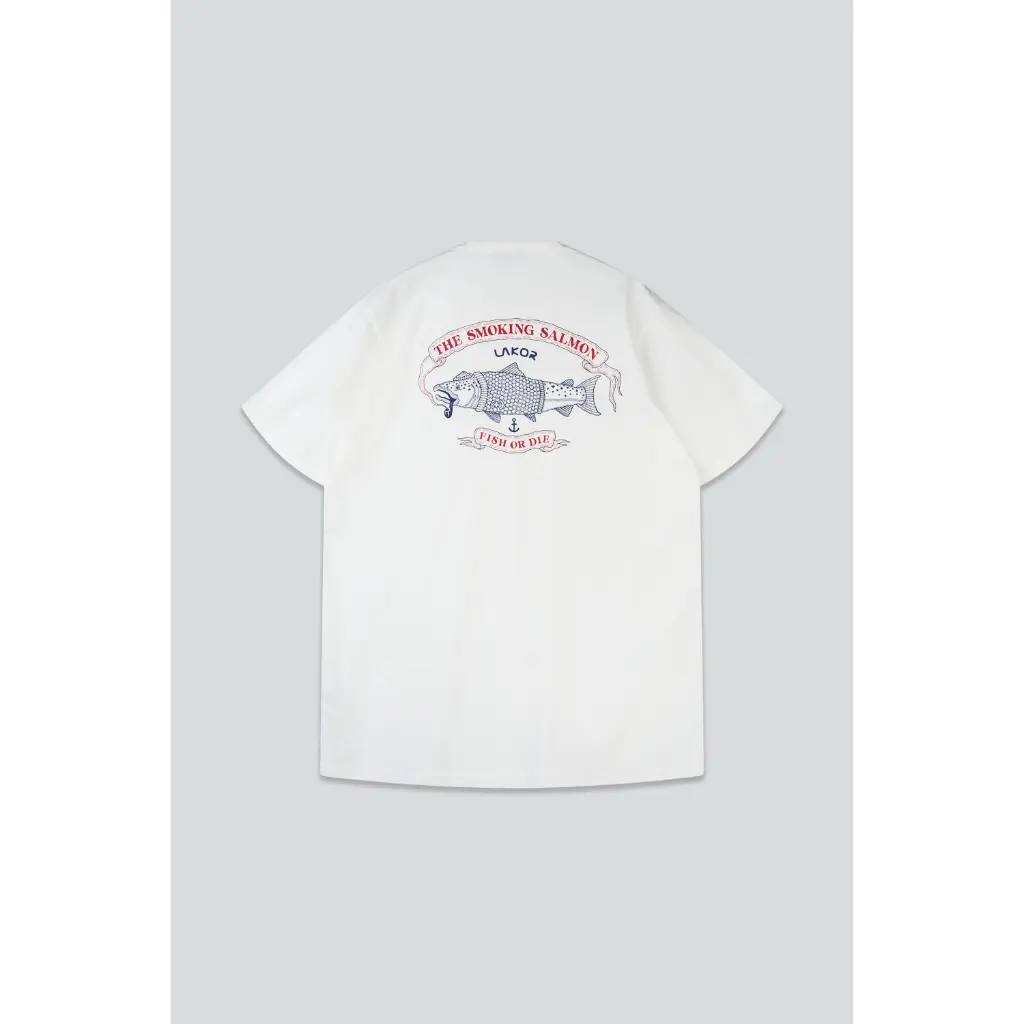 The Smoking Salmon T-shirt Star White LAKOR