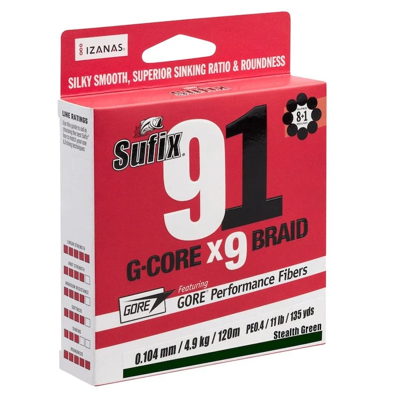 Sufix 91 Braid fletline Lo-Vis Green